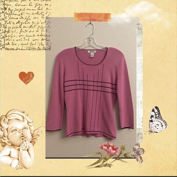 Carducci PurpleSweater with a design with black lines!! Size Small - Picture 1 of 8